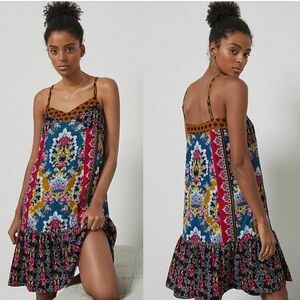 Anthropologie Zadie Velvet Slip Dress: adjustable straps, flounce hem—like new!